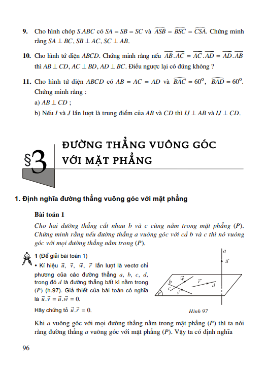Bài 3: Đường thẳng vuông góc với mặt phẳng