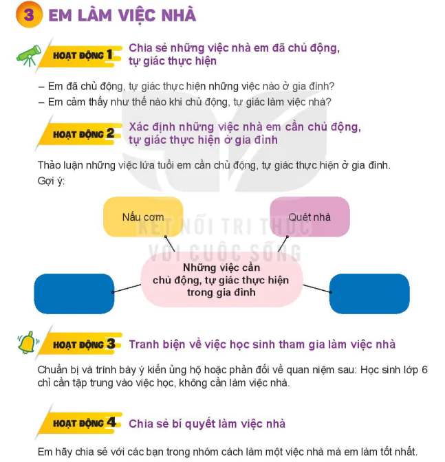 Bài 3: EM LÀM VIỆC NHÀ