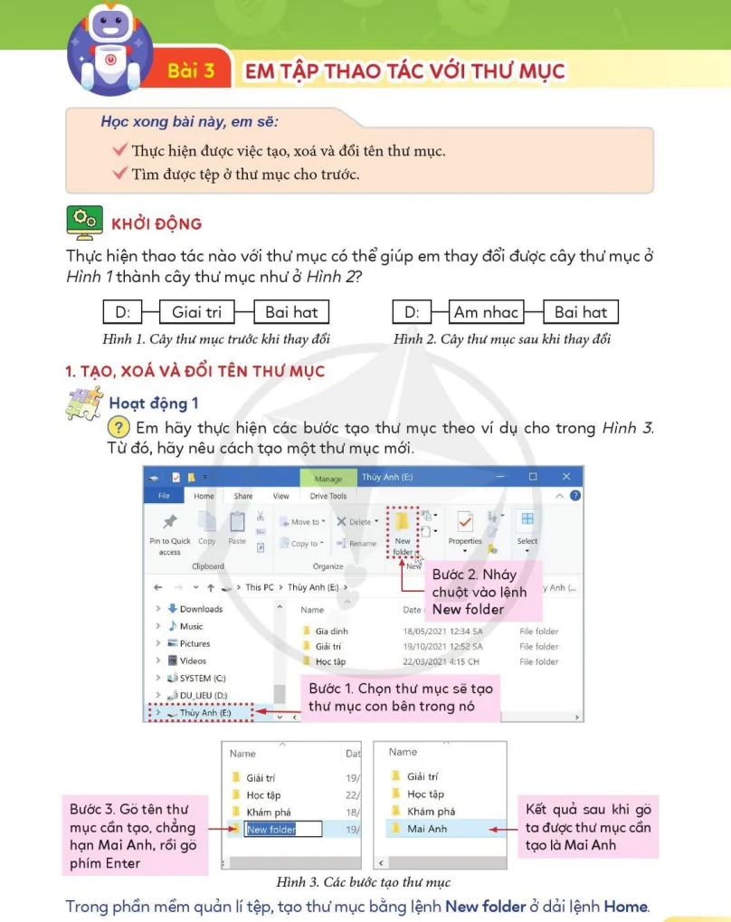 Bài 3: Em Tập Thao Tác Với Thư Mục