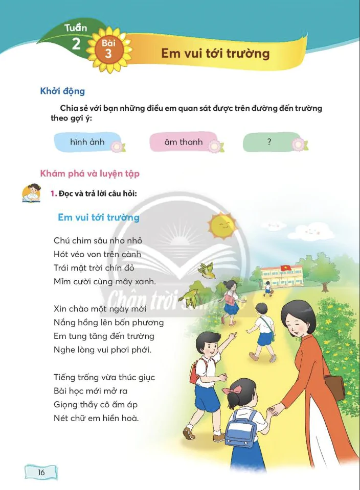 Bài 3: Em vui tới trường