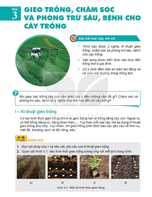 Bài 3: Gieo trồng, chăm sóc và phòng trừ sâu, bệnh cho cây trồng