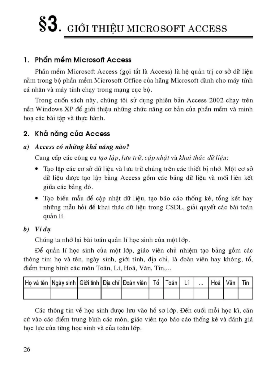 Bài 3: Giới Thiệu Microsoft Access