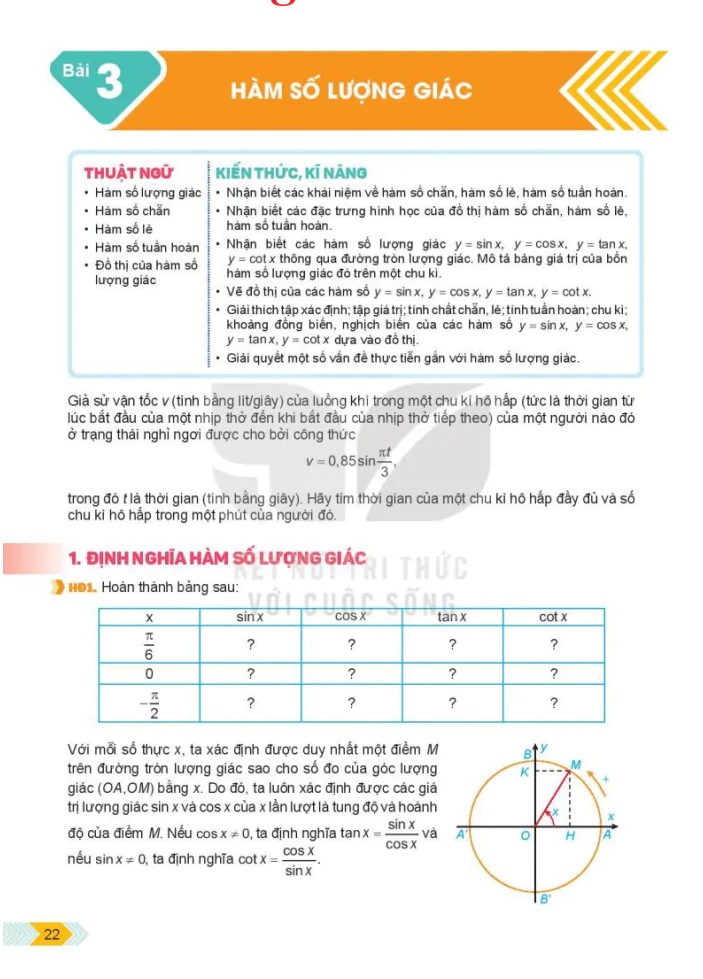 Bài 3: Hàm số lượng giác