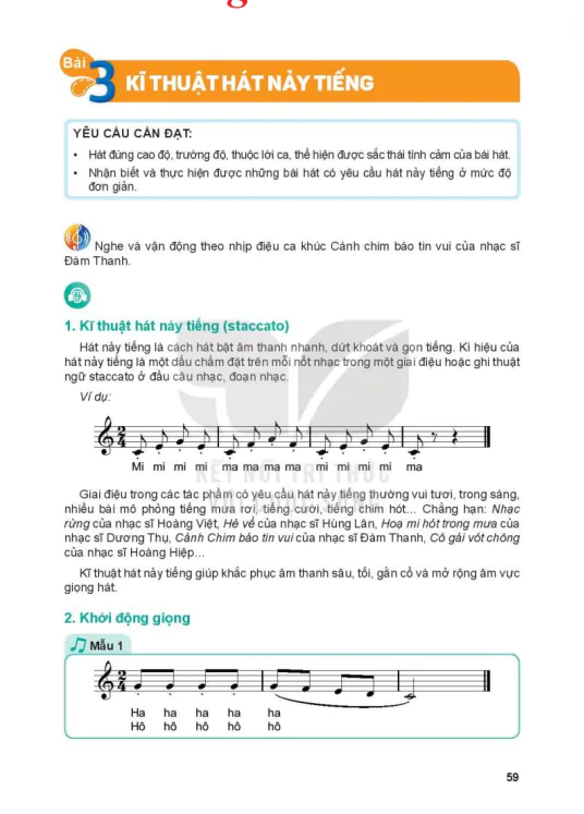 Bài 3: Kĩ thuật hát nảy tiếng