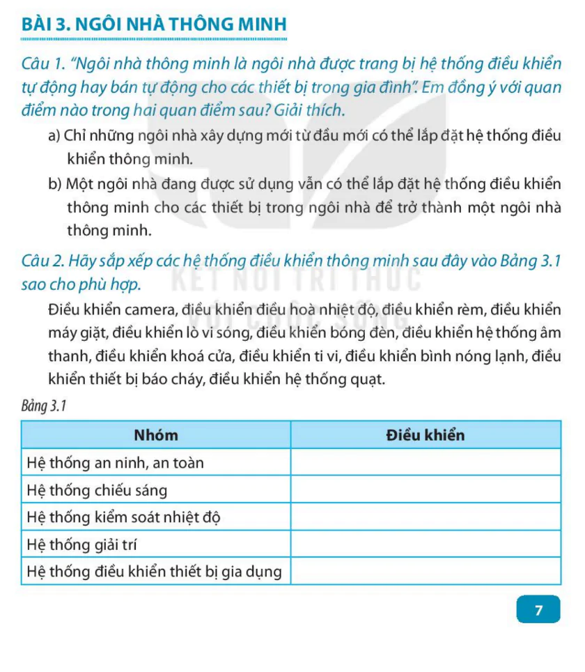 Bài 3: Ngôi Nhà Thông Minh
