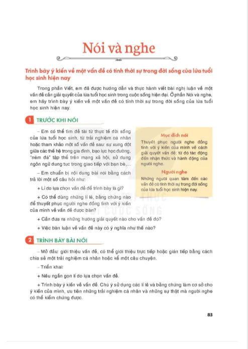 Bài 3 : Nói và nghe