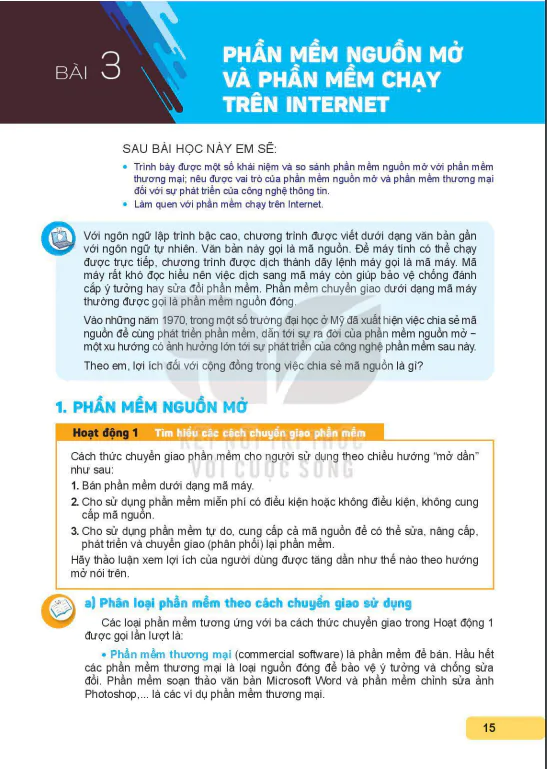 Bài 3: Phần mềm nguồn mở và phần mềm chạy trên Internet