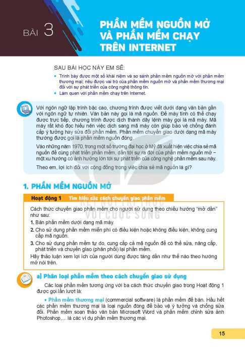 BÀI 3: PHẦN MỀM NGUỒN MỞ VÀ PHẦN MỀM CHẠY TRÊN INTERNET
