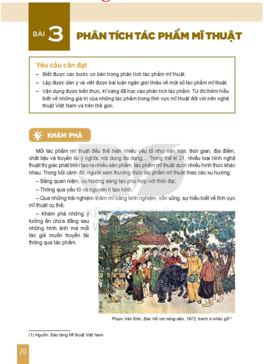 Bài 3: Phân tích tác phẩm mĩ thuật