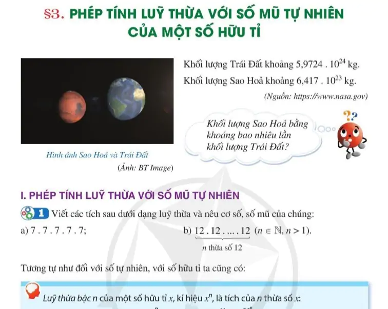 Bài 3: Phép tính lũy thừa với số mũ tự nhiên của một số hữu tỉ
