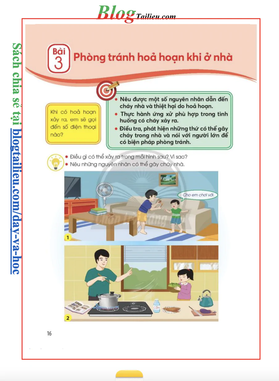Bài 3: Phòng tránh hoả hoạn khi ở nhà