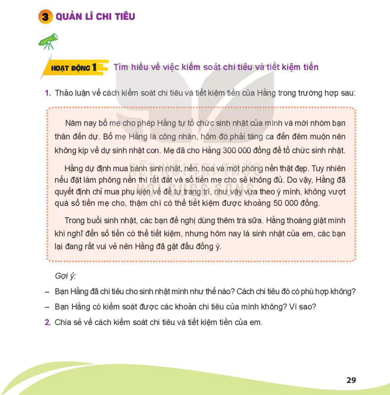 Bài 3. Quản lí chi tiêu