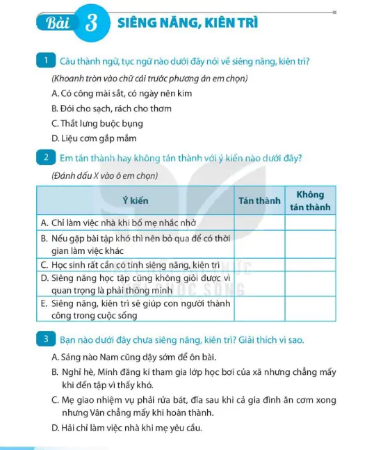 Bài 3: Siêng Năng, Kiên Trì