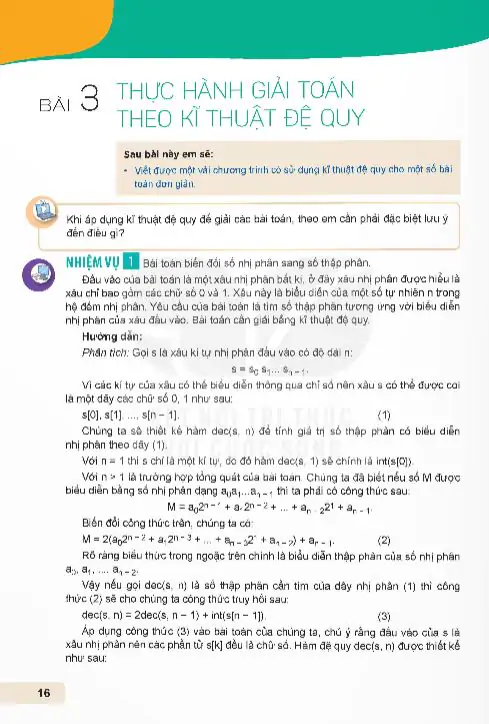 Bài 3: Thực Hành Giải Toán Theo Kĩ Thuật Đệ Quy