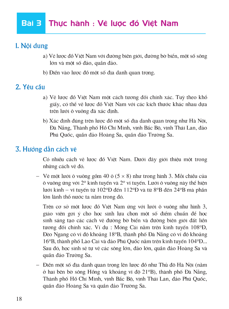 Bài 3: Thực Hành: Vẽ Lược Đồ Việt Nam