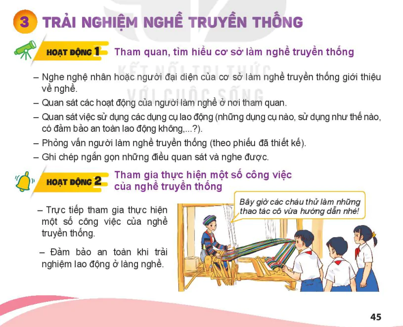 Bài 3: TRẢI NGHIỆM NGHỀ TRUYỀN THỐNG 
