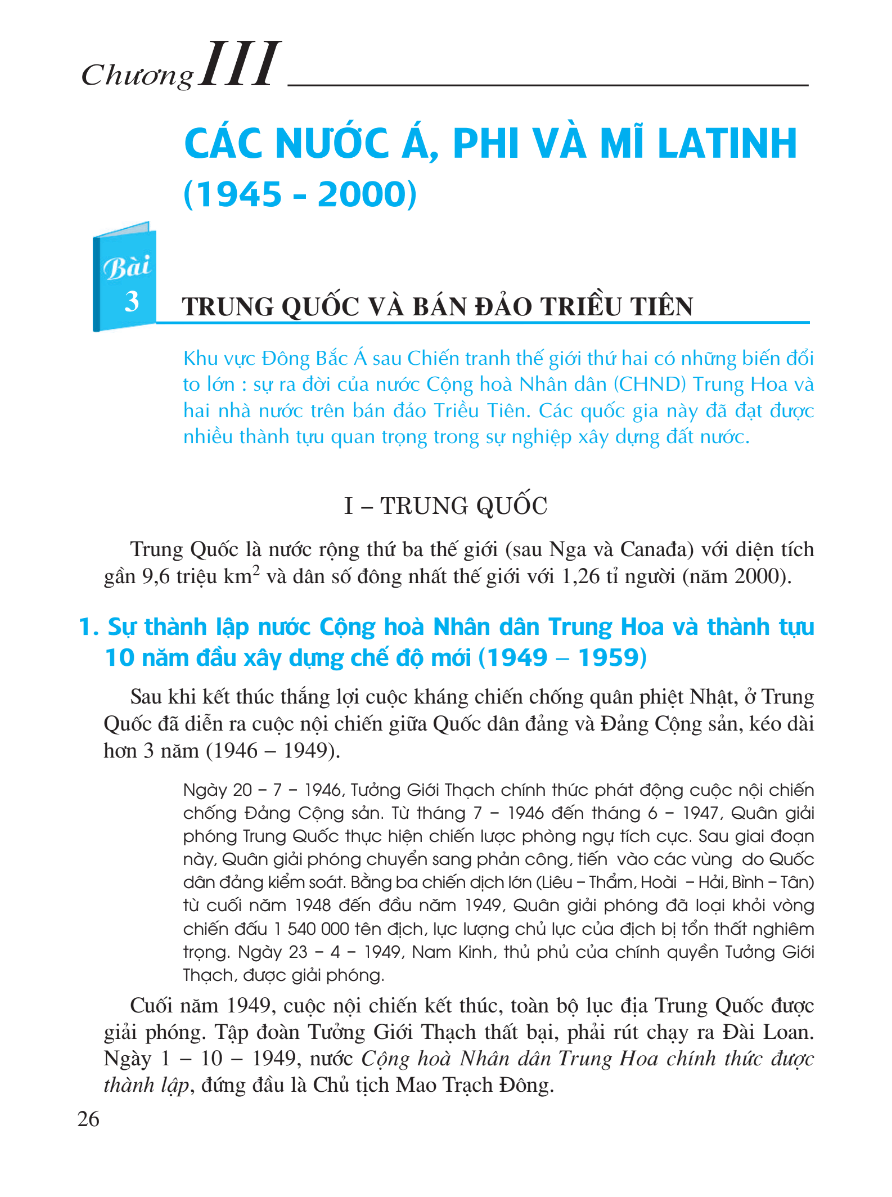 Bài 3: Trung Quốc Và Bán Đảo Triều Tiên