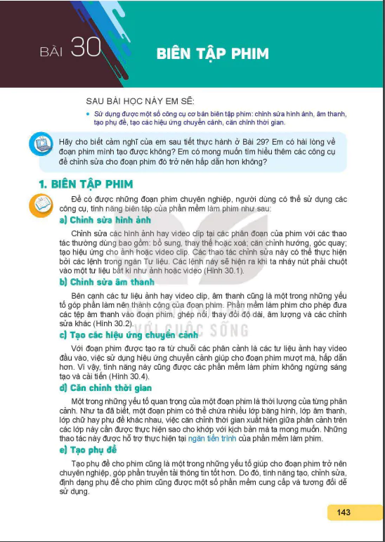 Bài 30: Biên tập phim