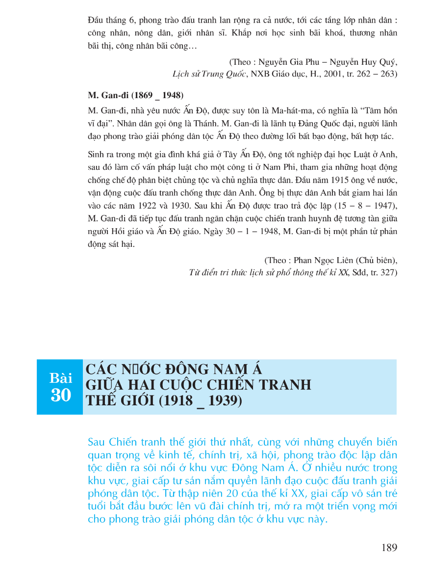 Bài 30: Các Nước Đông Nam Á Giữa Hai Cuộc Chiến Tranh Thế Giới (1918 - 1939)