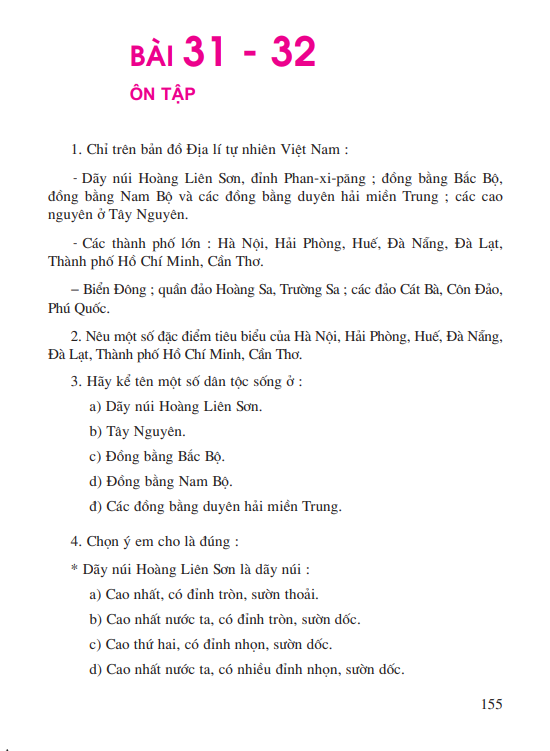 Bài 31 - 32: Ôn tập