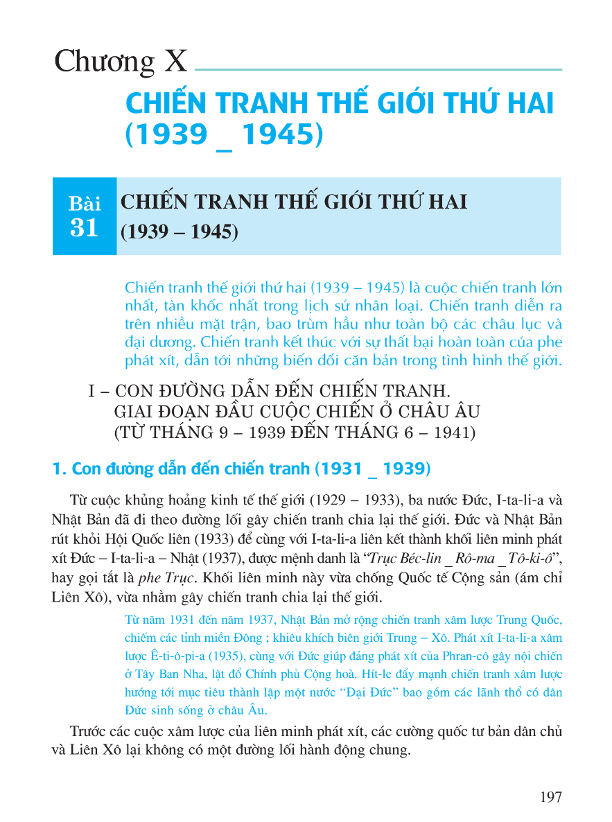 Bài 31: Chiến Tranh Thế Giới Thứ Hai (1939 - 1945)