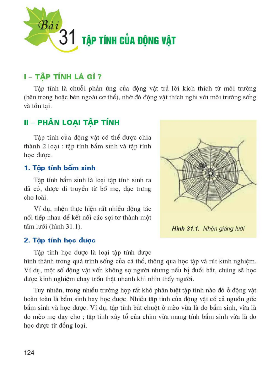 Bài 31: Tập Tính Của Động Vật
