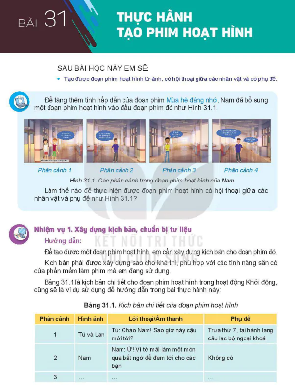 BÀI 31: THỰC HÀNH TAO PHIM HOẠT HÌNH