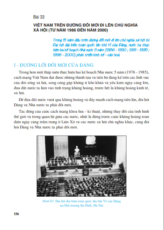 Bài 33: Việt Nam trên đường đổi mới đi lên chủ nghĩa xã hội (từ năm 1986 đến năm 2000)