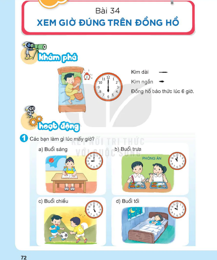 Bài 34: Xem Giờ Đúng Trên Đồng Hồ