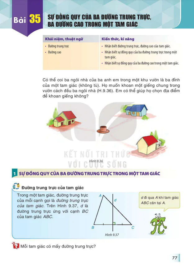 Bài 35: SỰ ĐỒNG QUY CỦA BA ĐƯỜNG TRUNG TRỰC, BA ĐƯỜNG CAO TRONG MỘT TAM GIÁC