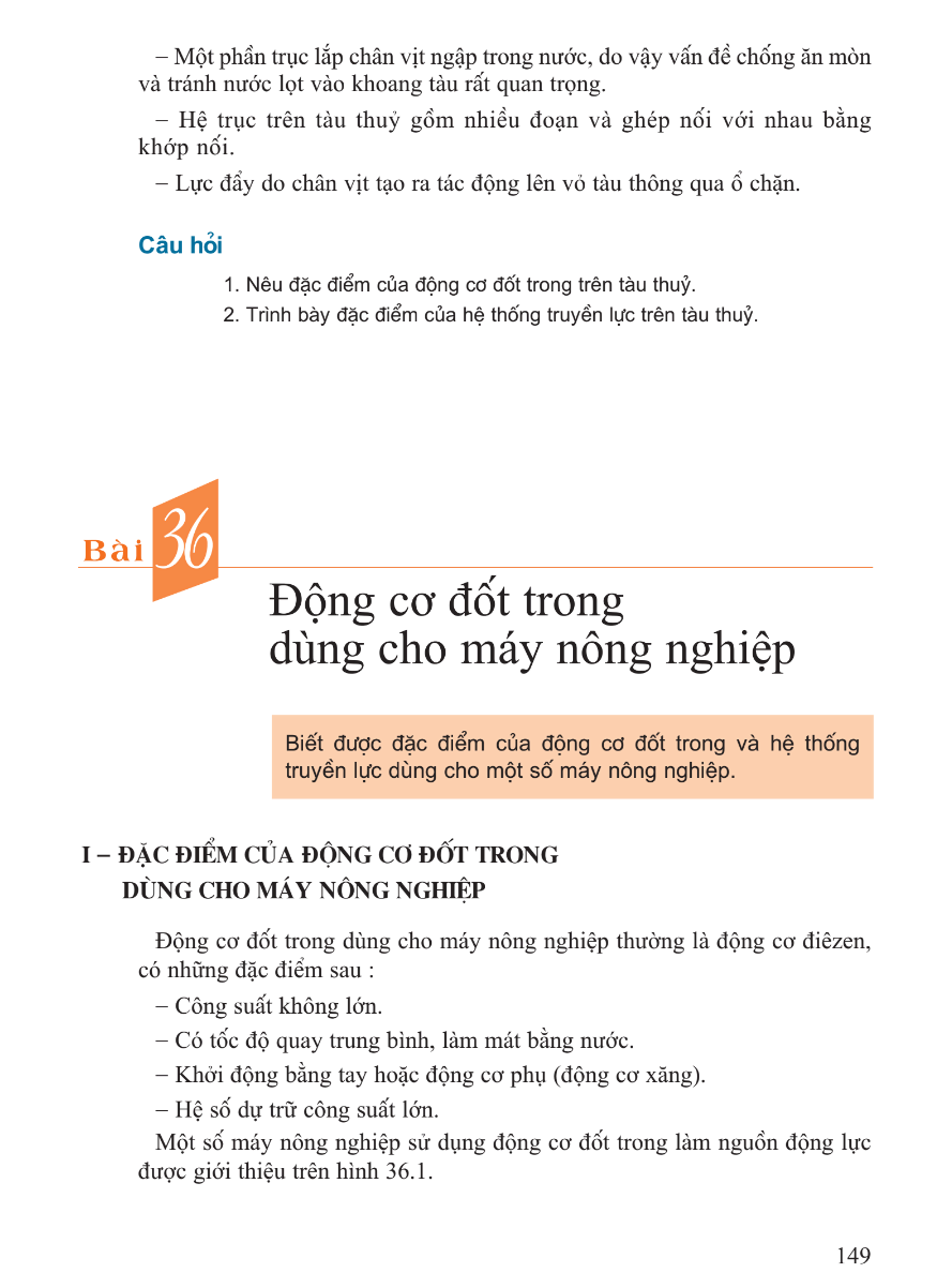 Bài 36: Động Cơ Đốt Trong Dùng Cho Máy Nông Nghiệp