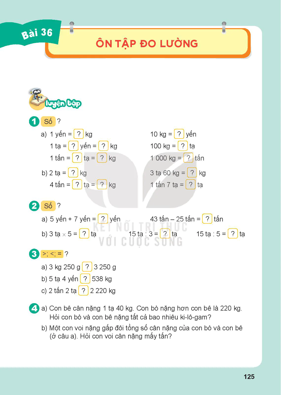 Bài 36: Ôn tập đo lường