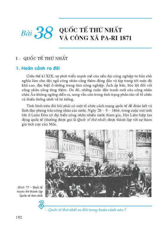 Bài 38: Quốc tế thứ nhất và Công xã Pa-ri 1871