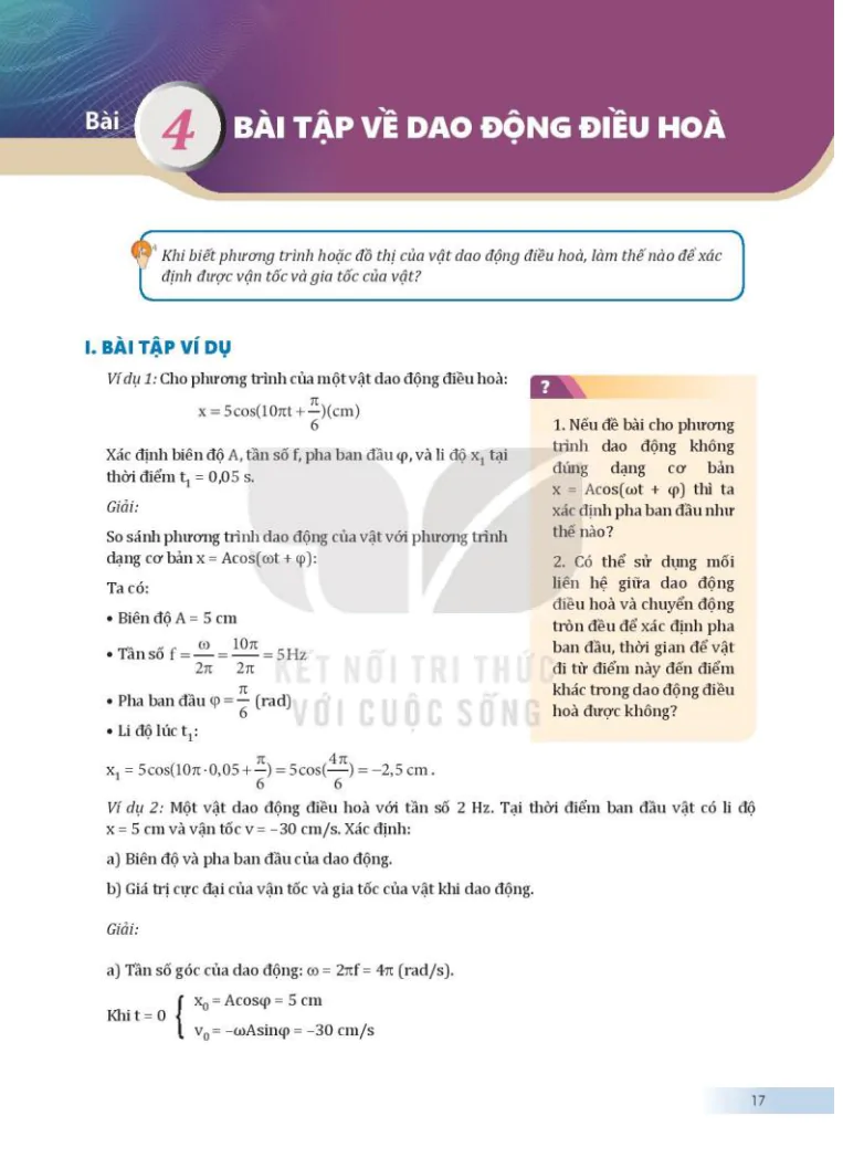 Bài 4: Bài tập về dao động điều hoà