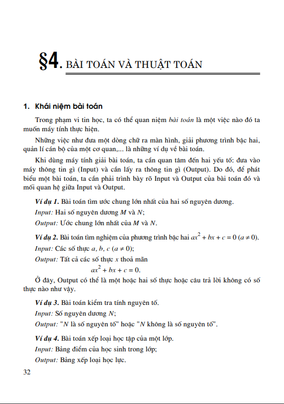 Bài 4: Bài toán và thuật toán