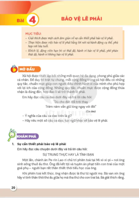 Bài 4: Bảo vệ lẽ phải