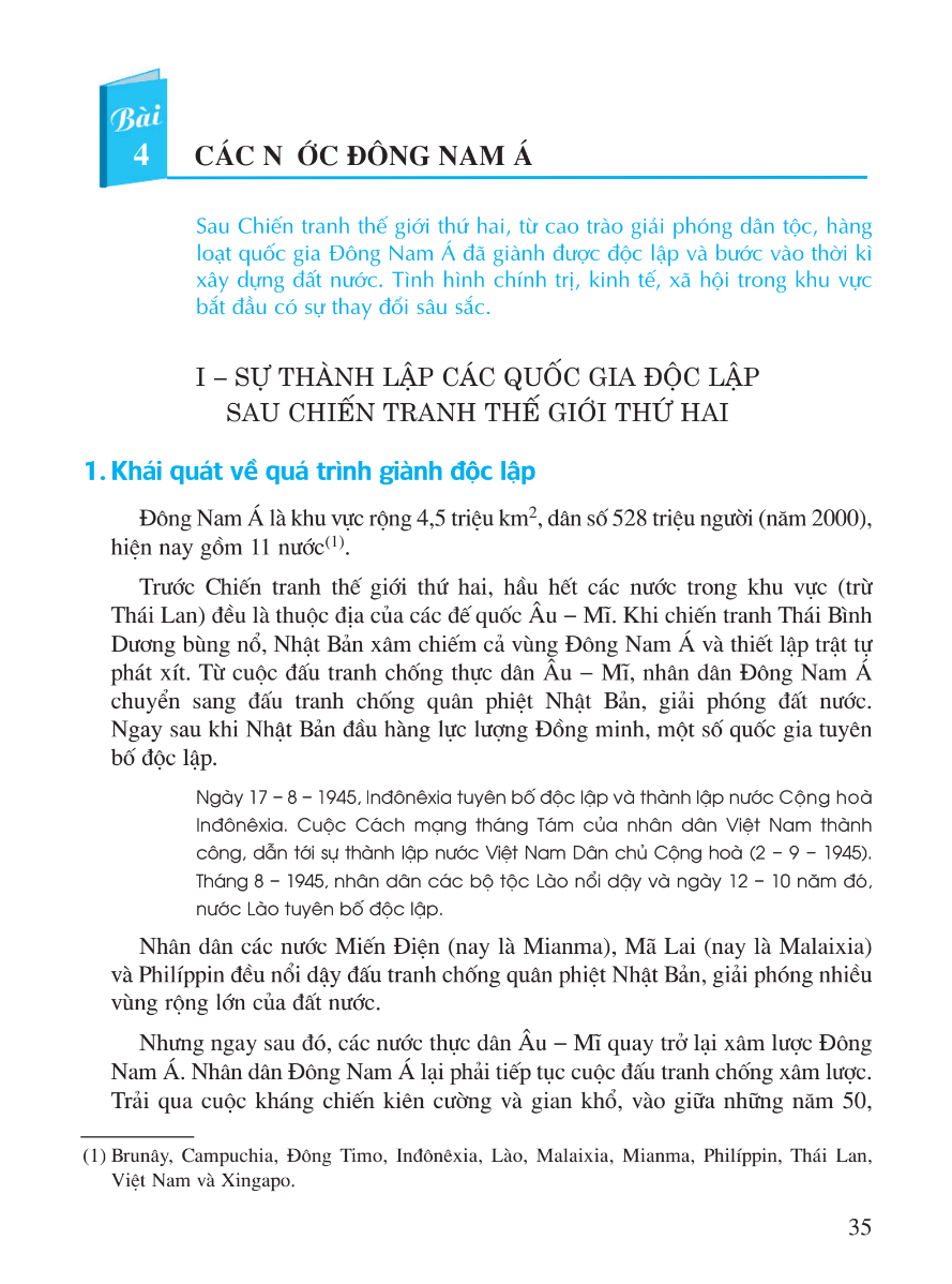 Bài 4: Các Nước Đông Nam Á