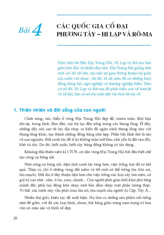 Bài 4: Các quốc gia cổ đại phương Tây - Hi lạp và Rô-ma