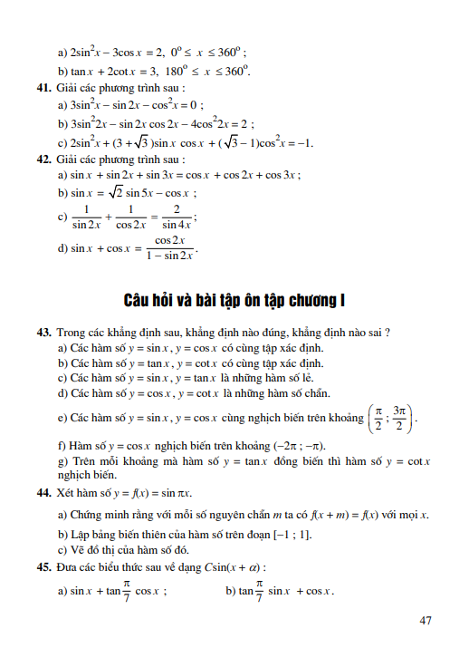 Bài 4: Câu hỏi và bài tập ôn tập chương 1