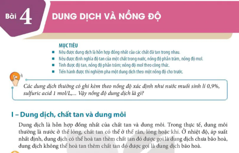 Bài 4: Dung dịch và nồng độ