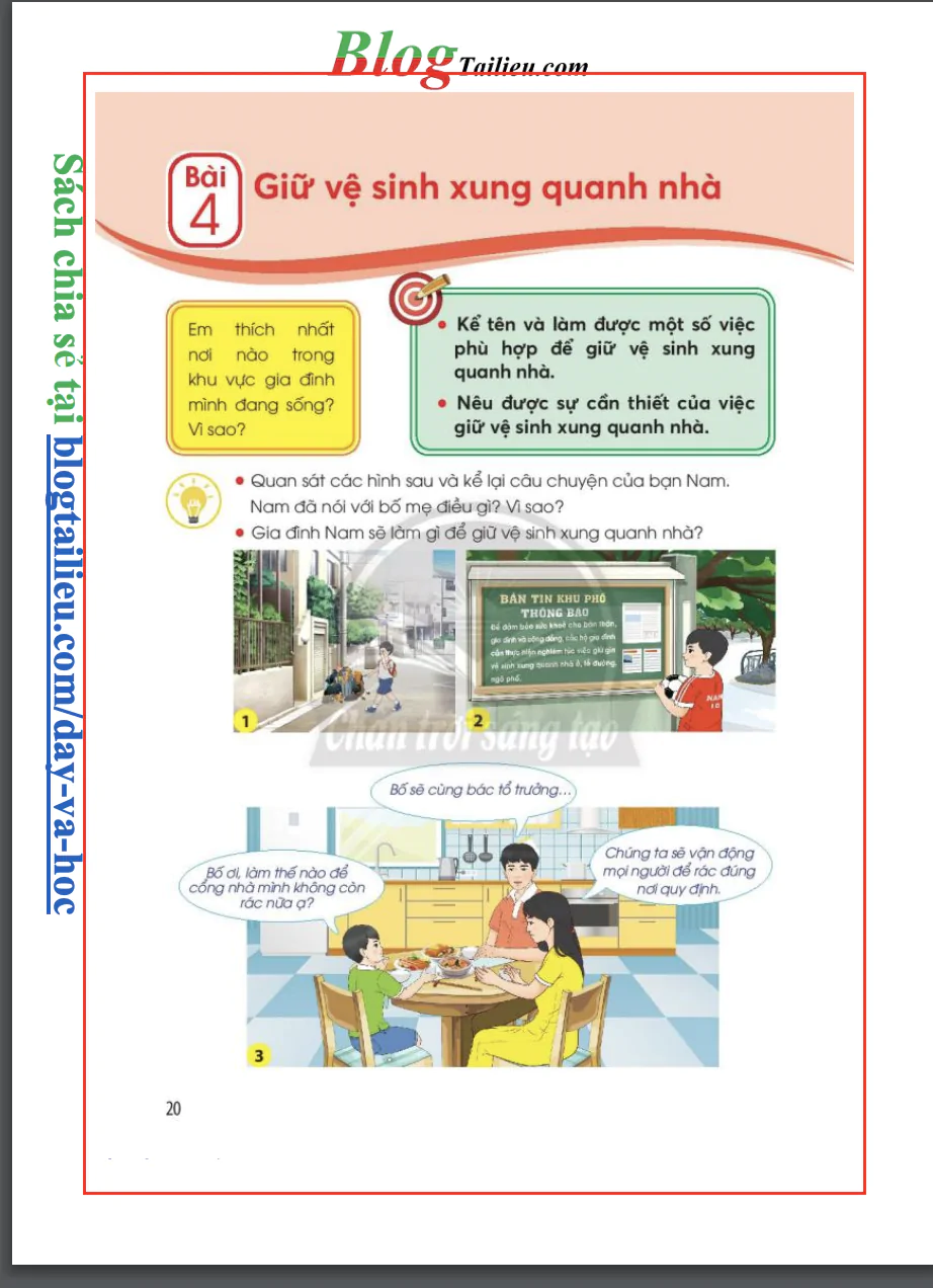  Bài 4: Giữ vệ sinh xung quanh nhà