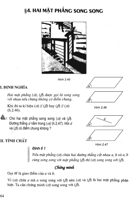  Bài 4: Hai mặt phẳng song song