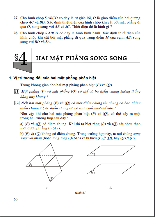 Bài 4: Hai mặt phẳng song song