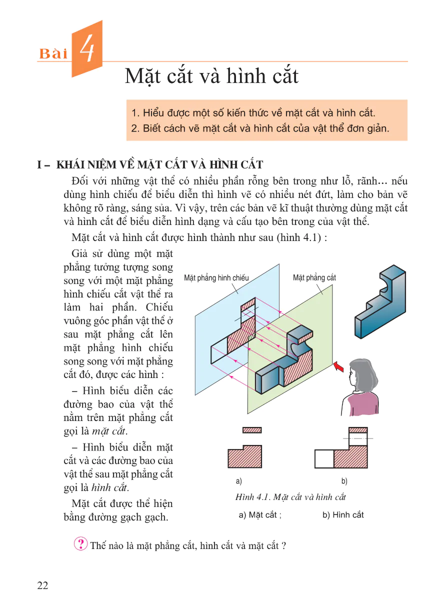 Bài 4: Mặt Cắt Và Hình Cắt