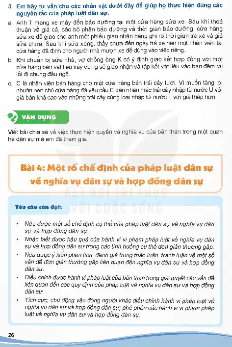 Bài 4: Một Số Chế Định Của Pháp Luật Dân Sự Về Nghĩa Vụ Dân Sự Và Hợp Đồng Dân Sự