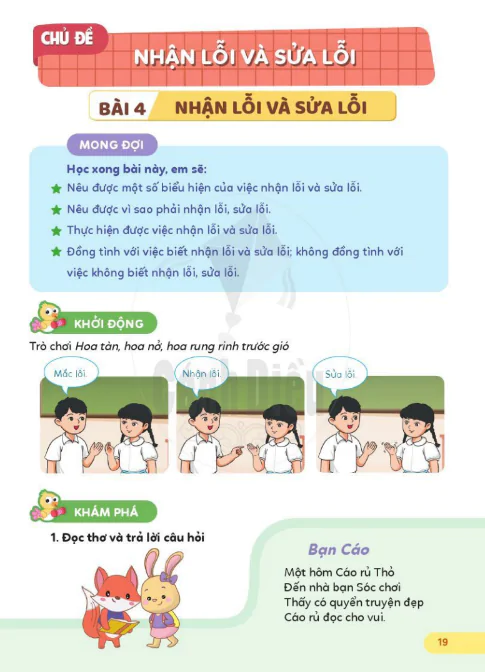Bài 4: Nhận lỗi và sửa lỗi 