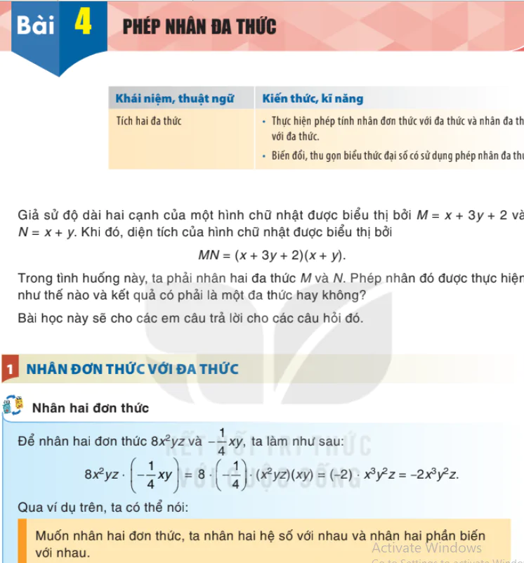 Bài 4: Phép nhân đa thức