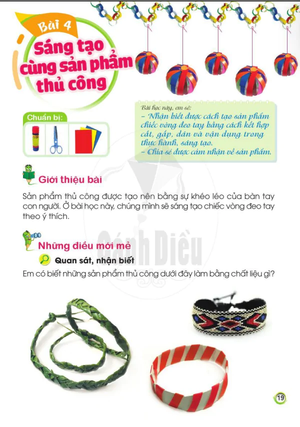 BÀI 4: SÁNG TẠO CÙNG SẢN PHẨM THỦ CÔNG 