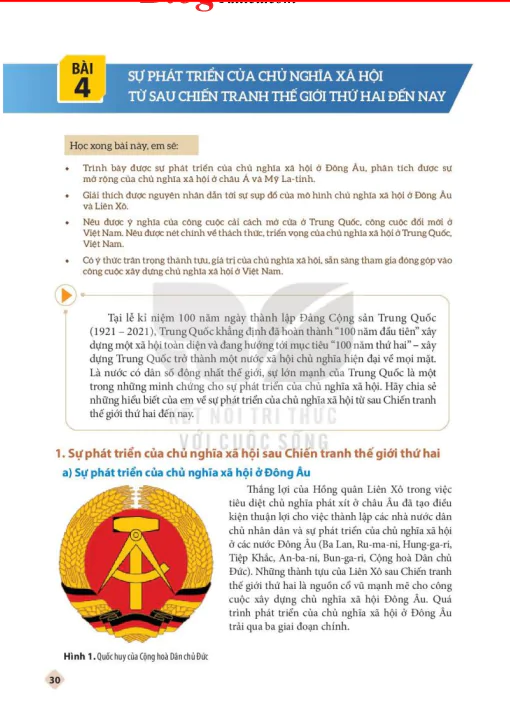BÀI 4: SỰ PHÁT TRIỂN CỦA CHỦ NGHĨA XÃ HỘI TỪ SAU CHIẾN TRANH THẾ GIỚI THỨ HAI ĐẾN NAY