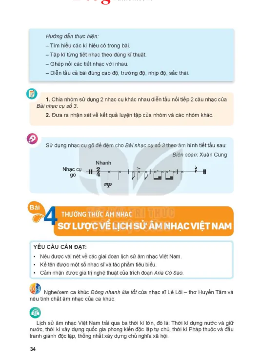 Bài 4: Thường thức âm nhạc - Sơ lược về lịch sử âm nhạc Việt Nam